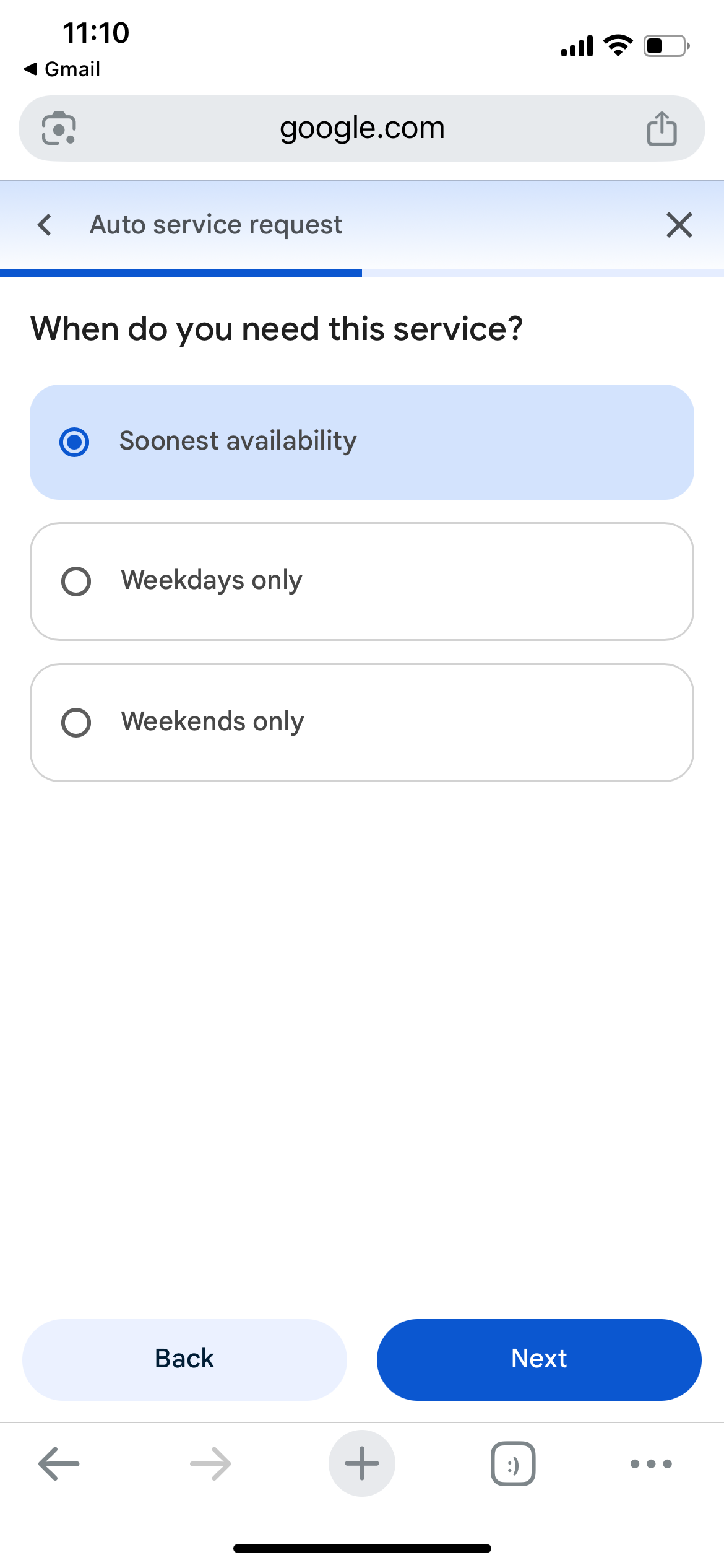 Screenshot of Google’s “Ask for me” feature on a phone
